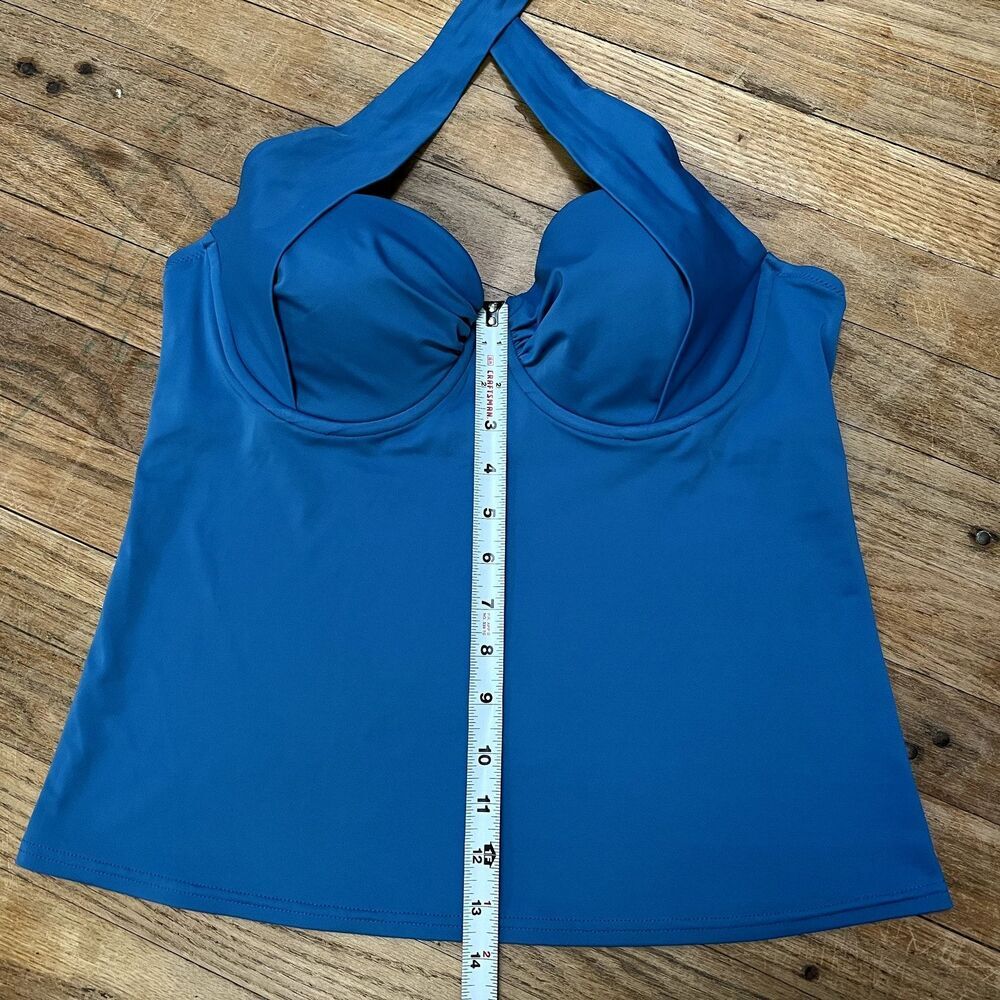 Lands End teal halter tankini top